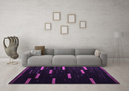 Machine Washable Abstract Purple Contemporary Area Rugs in a Living Room, wshcon1266pur
