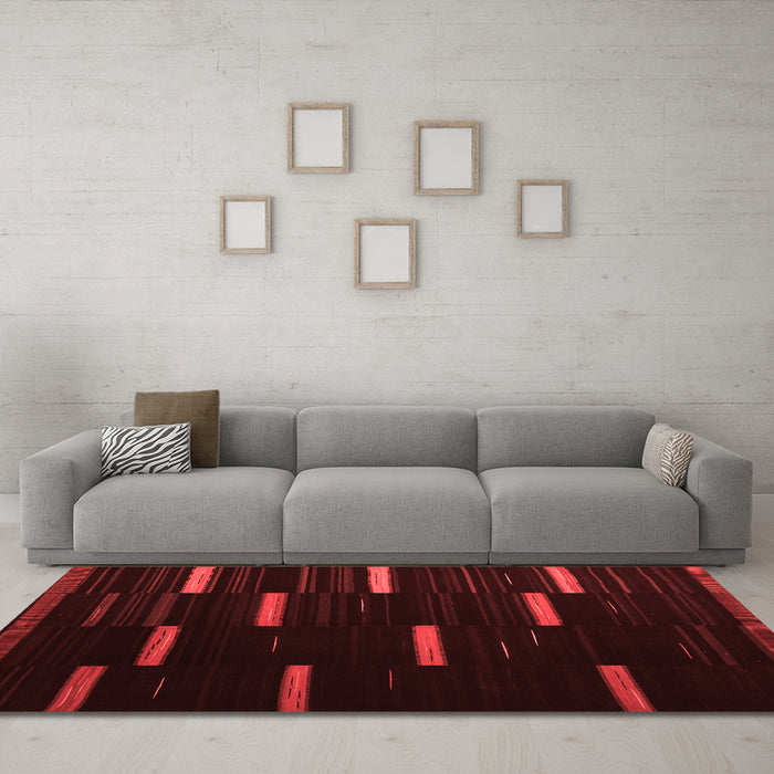 Contemporary Red Washable Rugs