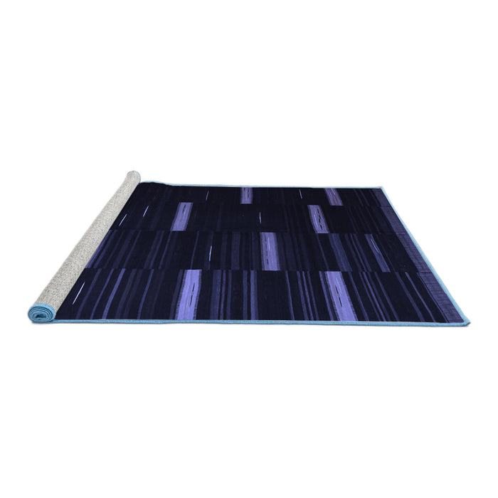 Sideview of Machine Washable Abstract Blue Contemporary Rug, wshcon1266blu