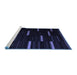 Sideview of Machine Washable Abstract Blue Contemporary Rug, wshcon1266blu