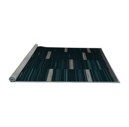 Sideview of Machine Washable Abstract Light Blue Contemporary Rug, wshcon1266lblu