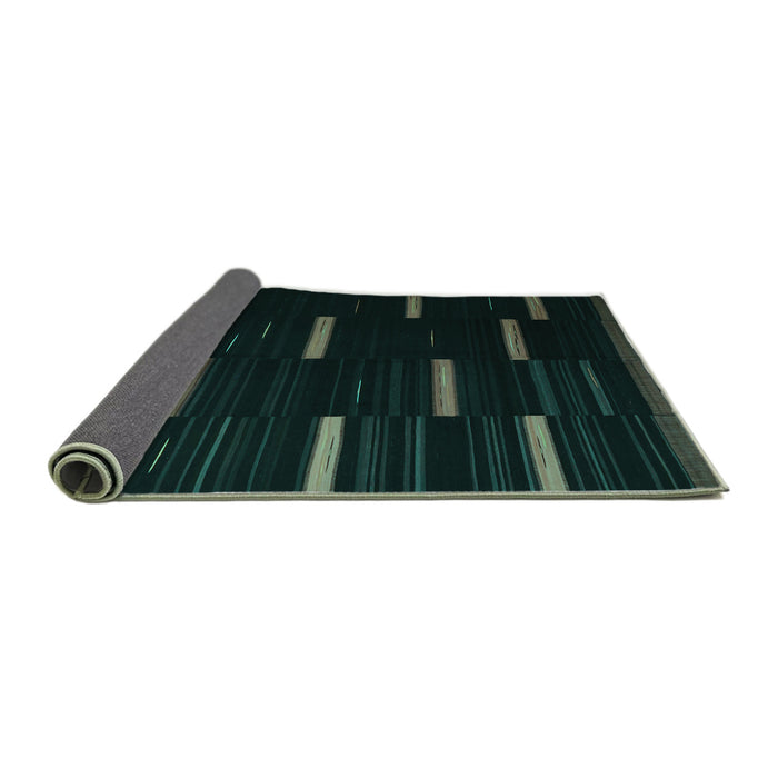 Sideview of Abstract Turquoise Contemporary Rug, con1266turq