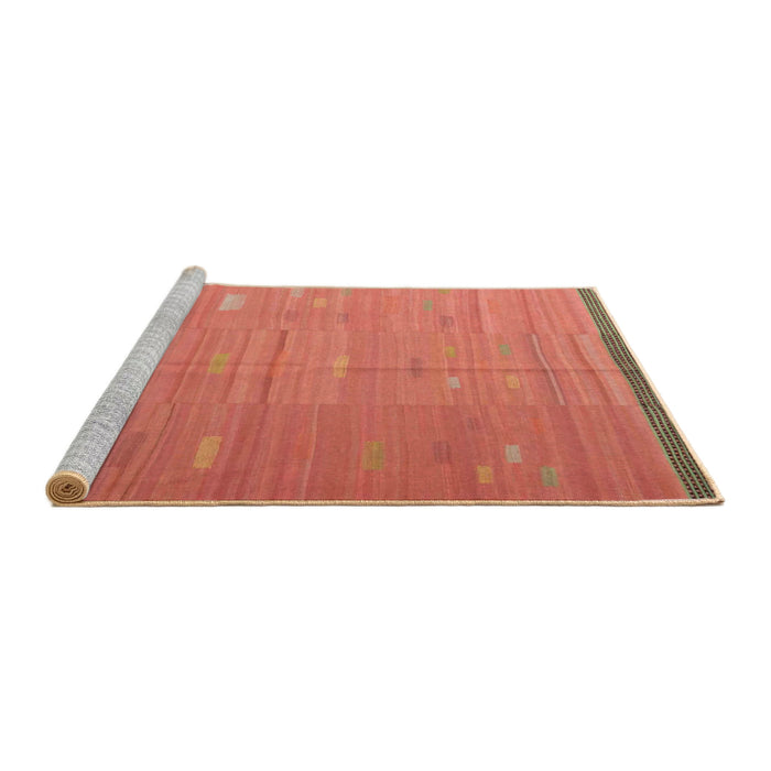 Serging Thickness of Machine Washable Contemporary Orange Rug, wshcon1267