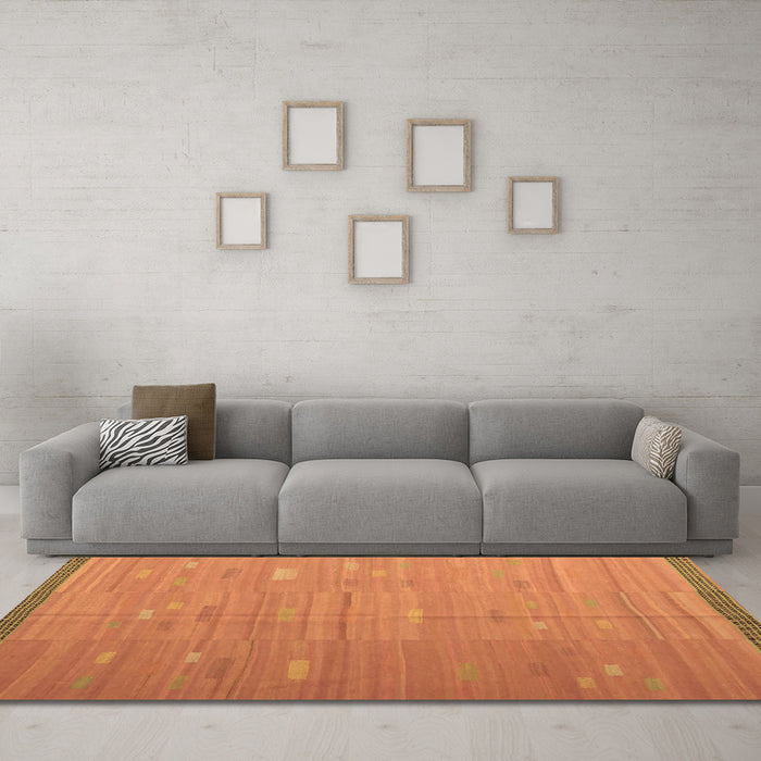 Machine Washable Southwestern Brown Country Rug in a Living Room,, wshcon1267brn
