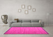 Machine Washable Southwestern Pink Country Rug in a Living Room, wshcon1267pnk