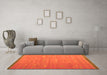 Machine Washable Southwestern Orange Country Area Rugs in a Living Room, wshcon1267org