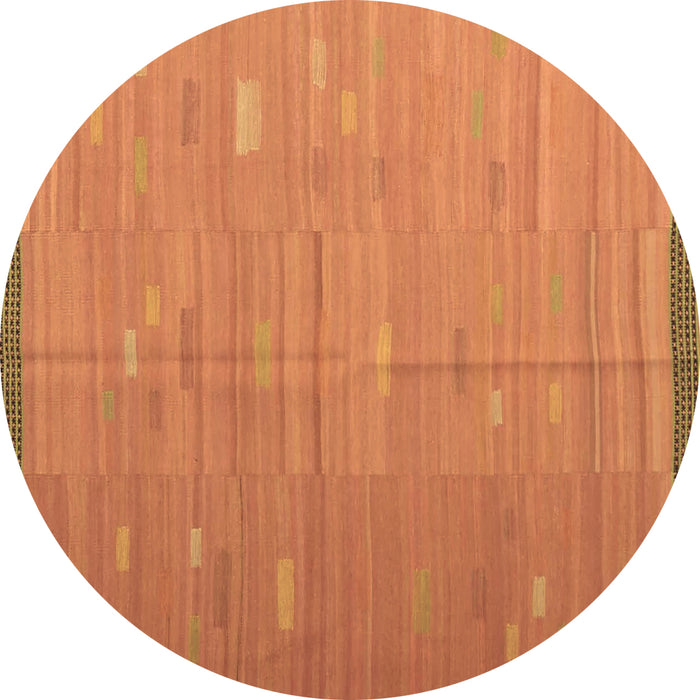 Round Machine Washable Southwestern Brown Country Rug, wshcon1267brn
