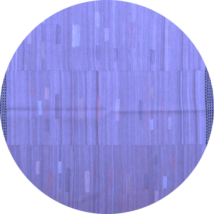 Round Southwestern Blue Country Rug, con1267blu