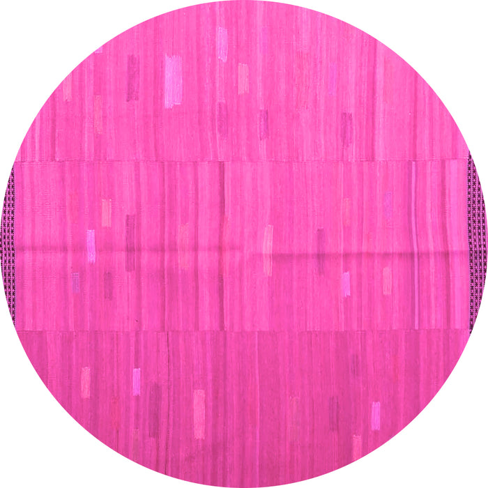 Round Southwestern Pink Country Rug, con1267pnk