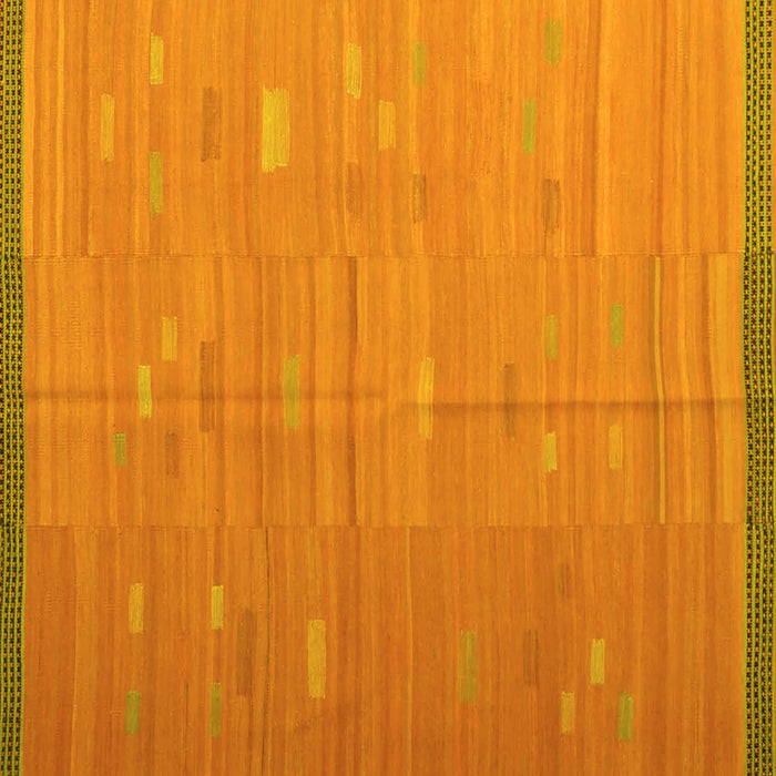 Square Machine Washable Southwestern Yellow Country Rug, wshcon1267yw