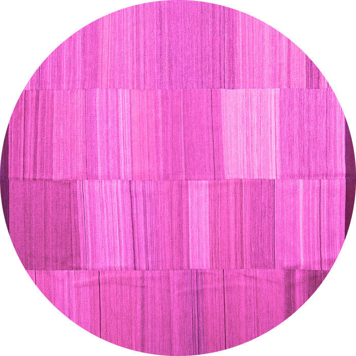 Round Abstract Pink Contemporary Rug, con1268pnk