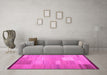 Machine Washable Abstract Pink Contemporary Rug in a Living Room, wshcon1268pnk