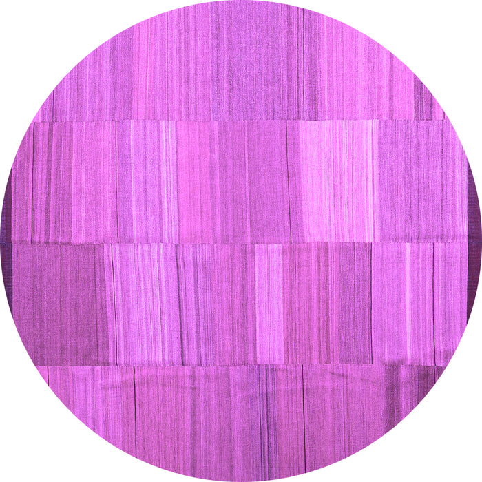 Round Abstract Purple Contemporary Rug, con1268pur