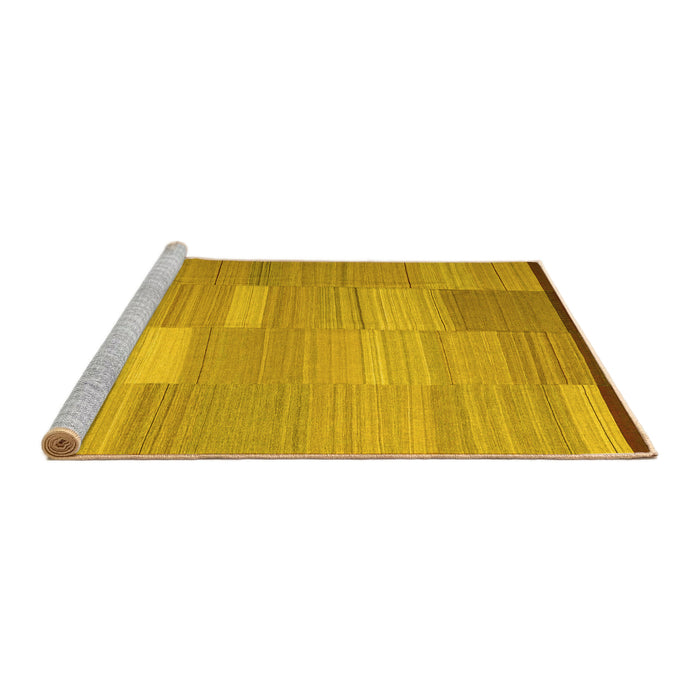 Sideview of Machine Washable Abstract Yellow Contemporary Rug, wshcon1268yw