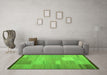 Machine Washable Abstract Green Contemporary Area Rugs in a Living Room,, wshcon1268grn