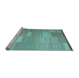 Sideview of Machine Washable Abstract Light Blue Contemporary Rug, wshcon1268lblu