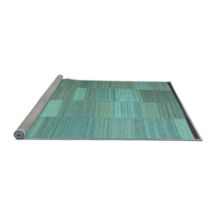 Sideview of Machine Washable Abstract Light Blue Contemporary Rug, wshcon1268lblu