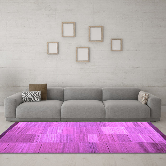 Machine Washable Abstract Purple Contemporary Area Rugs in a Living Room, wshcon1268pur