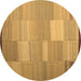 Round Abstract Brown Contemporary Rug, con1268brn