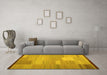 Machine Washable Abstract Yellow Contemporary Rug in a Living Room, wshcon1268yw