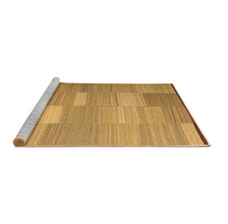 Sideview of Machine Washable Abstract Brown Contemporary Rug, wshcon1268brn