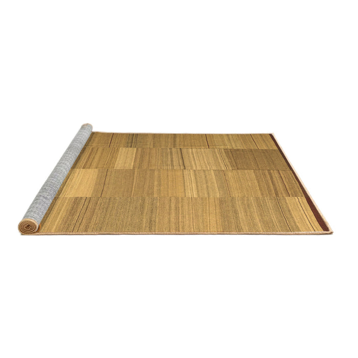 Sideview of Machine Washable Abstract Brown Contemporary Rug, wshcon1268brn