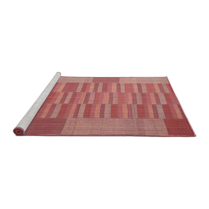 Serging Thickness of Machine Washable Contemporary Red Rug, wshcon1269