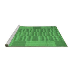 Sideview of Machine Washable Abstract Emerald Green Contemporary Area Rugs, wshcon1269emgrn
