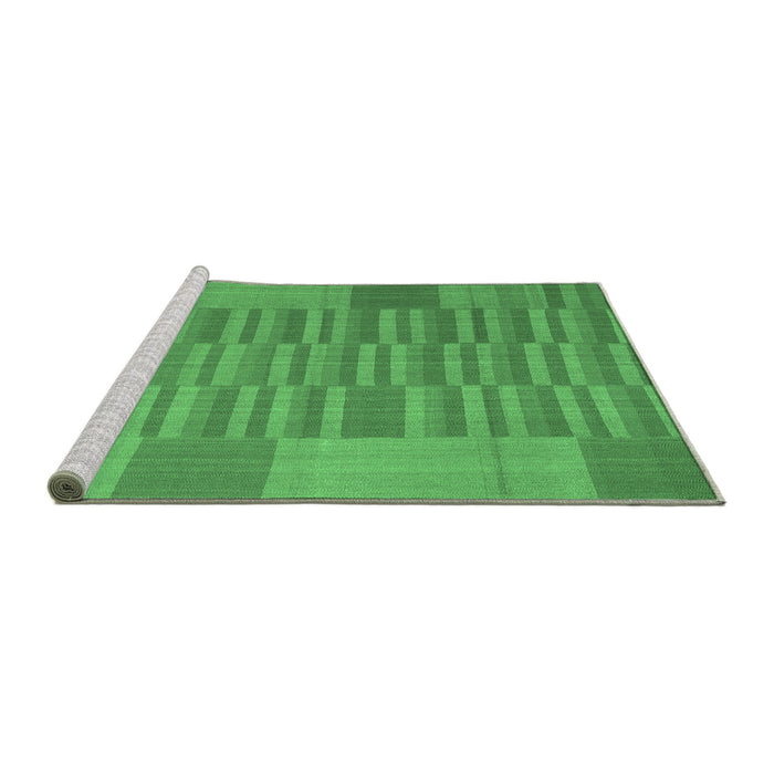Sideview of Machine Washable Abstract Emerald Green Contemporary Area Rugs, wshcon1269emgrn