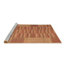 Sideview of Machine Washable Abstract Brown Contemporary Rug, wshcon1269brn