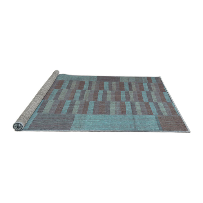 Sideview of Machine Washable Abstract Light Blue Contemporary Rug, wshcon1269lblu