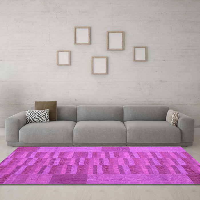 Machine Washable Abstract Purple Contemporary Area Rugs in a Living Room, wshcon1269pur