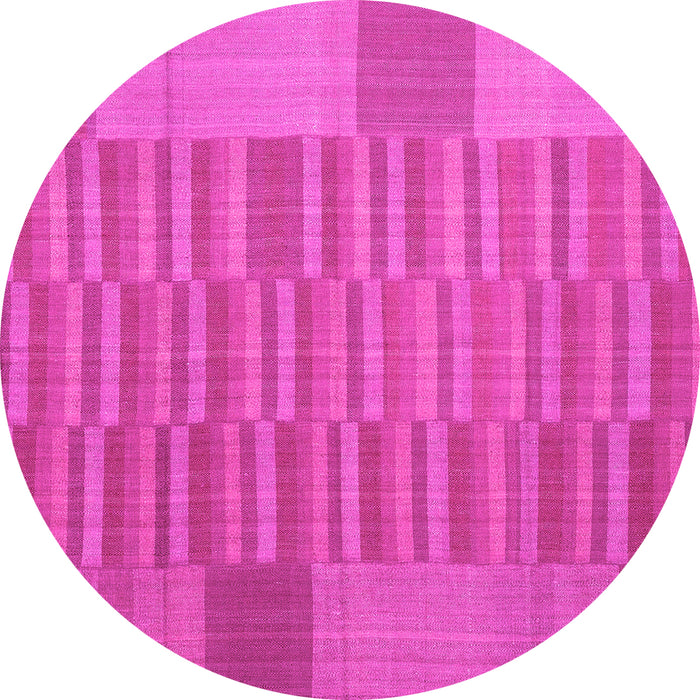 Round Machine Washable Abstract Pink Contemporary Rug, wshcon1269pnk