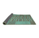 Sideview of Abstract Turquoise Contemporary Rug, con1269turq