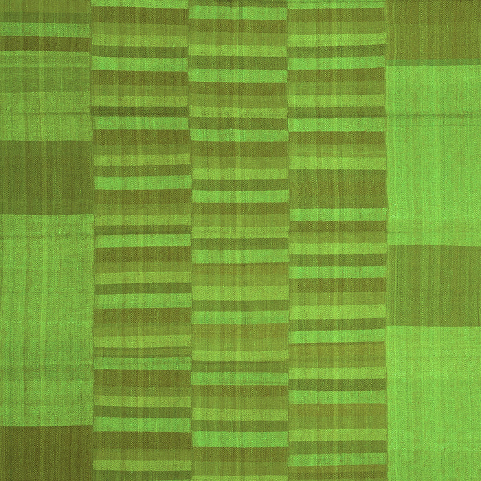Round Machine Washable Abstract Green Contemporary Area Rugs, wshcon1269grn