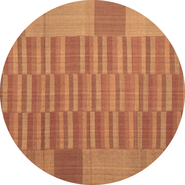 Round Abstract Brown Contemporary Rug, con1269brn