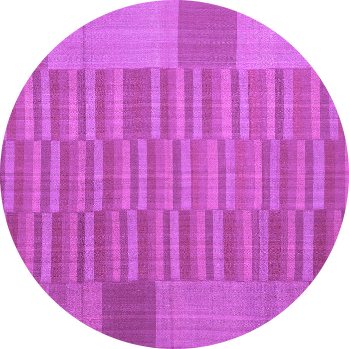Round Abstract Purple Contemporary Rug, con1269pur