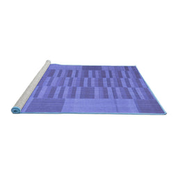 Sideview of Machine Washable Abstract Blue Contemporary Rug, wshcon1269blu