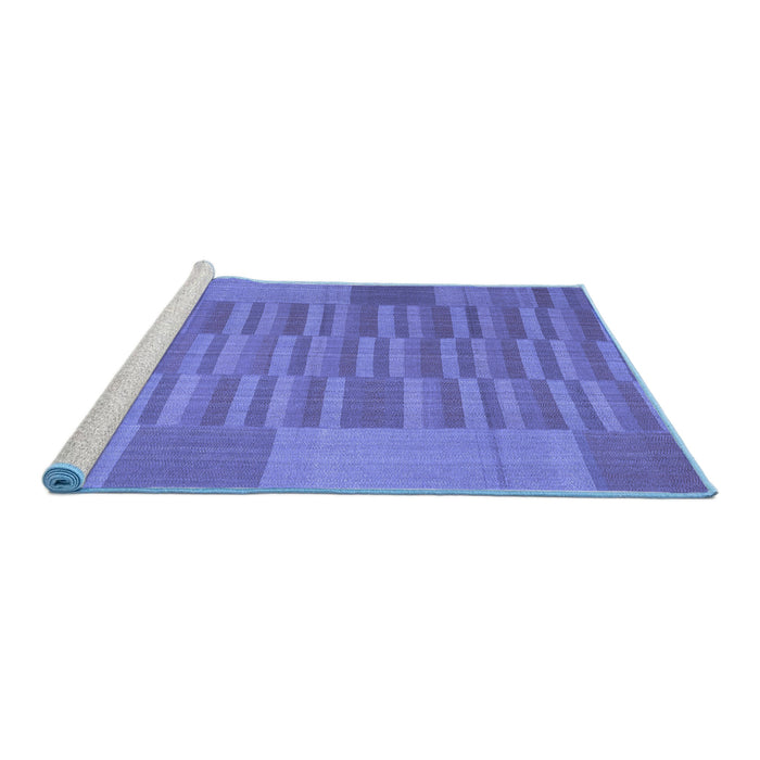 Sideview of Machine Washable Abstract Blue Contemporary Rug, wshcon1269blu
