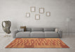 Machine Washable Abstract Brown Contemporary Rug in a Living Room,, wshcon1269brn