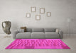 Machine Washable Abstract Pink Contemporary Rug in a Living Room, wshcon1269pnk