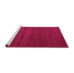 Sideview of Machine Washable Abstract Pink Contemporary Rug, wshcon126pnk