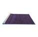 Sideview of Machine Washable Abstract Blue Contemporary Rug, wshcon126blu