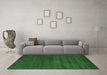 Machine Washable Abstract Emerald Green Contemporary Area Rugs in a Living Room,, wshcon126emgrn