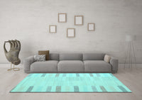 Machine Washable Abstract Light Blue Contemporary Rug, wshcon1270lblu