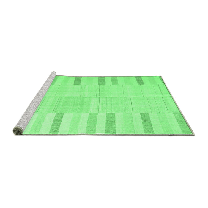 Sideview of Machine Washable Abstract Emerald Green Contemporary Area Rugs, wshcon1270emgrn