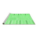 Sideview of Machine Washable Abstract Emerald Green Contemporary Area Rugs, wshcon1270emgrn