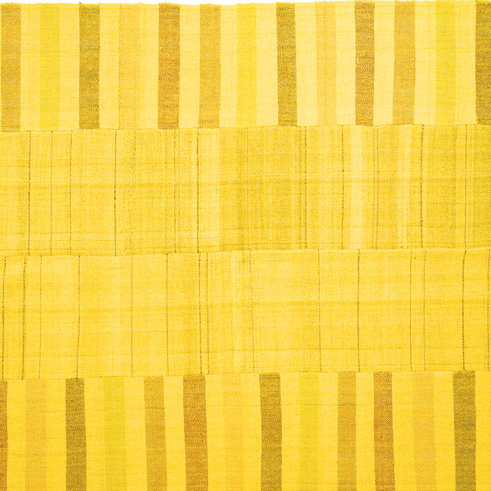 Square Abstract Yellow Contemporary Rug, con1270yw