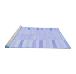 Sideview of Machine Washable Abstract Blue Contemporary Rug, wshcon1270blu
