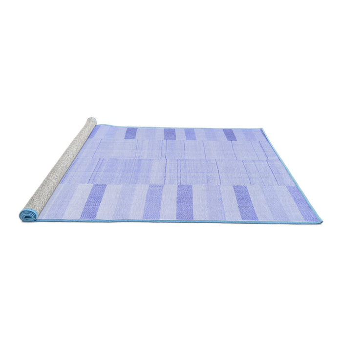 Sideview of Machine Washable Abstract Blue Contemporary Rug, wshcon1270blu